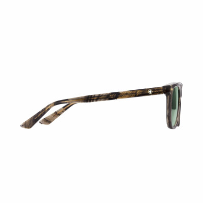 Lunettes de soleil Montblanc rondes à monture en acétate marron