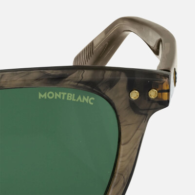 Lunettes de soleil Montblanc rondes à monture en acétate marron