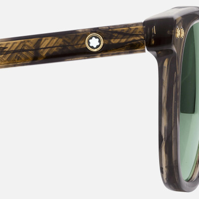 Lunettes de soleil Montblanc rondes à monture en acétate marron