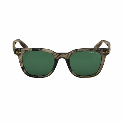 Lunettes de soleil Montblanc rondes à monture en acétate marron