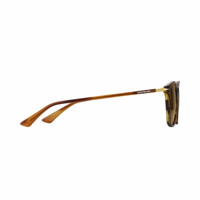 Lunettes de soleil Montblanc carrées à monture en acétate marron