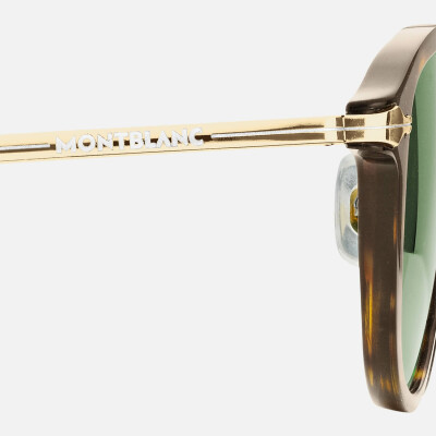 Lunettes de soleil Montblanc rondes à monture injectée couleur Havane