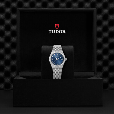 Montre TUDOR Royal boîtier en acier, 28 mm, cadran serti de diamants