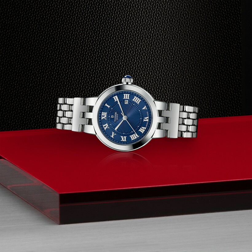Clair de Rose watch, 30mm steel case, blue dial