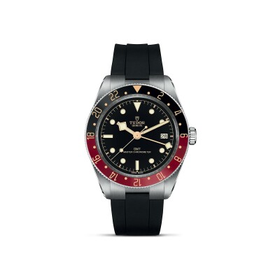 TUDOR Black Bay 58 GMT watch, 39mm steel case, rubber strap