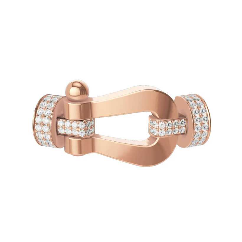 FRED Force 10 buckle, extra large model, rose gold and diamonds