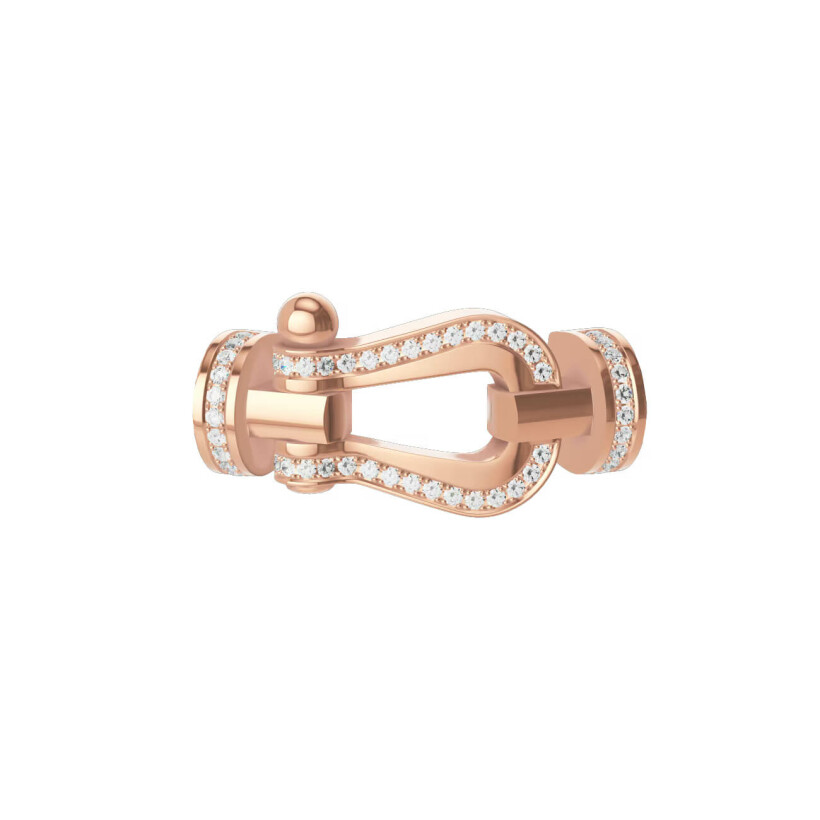 FRED Force 10 buckle, large model in rose gold and diamonds