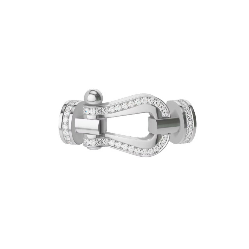 FRED Force 10 buckle, large model in white gold and diamonds