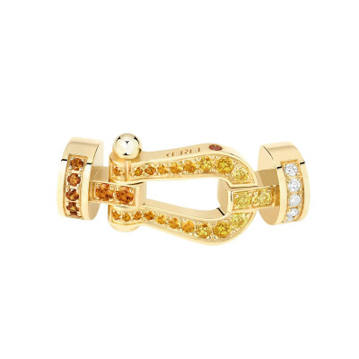 Manille FRED Force 10 Moyen Modèle en or jaune, diamants et pierres de couleur #FREDxRolandGarros