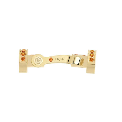 FRED Force 10 buckle, Large Model in yellow gold and garnets #FREDxRolandGarros