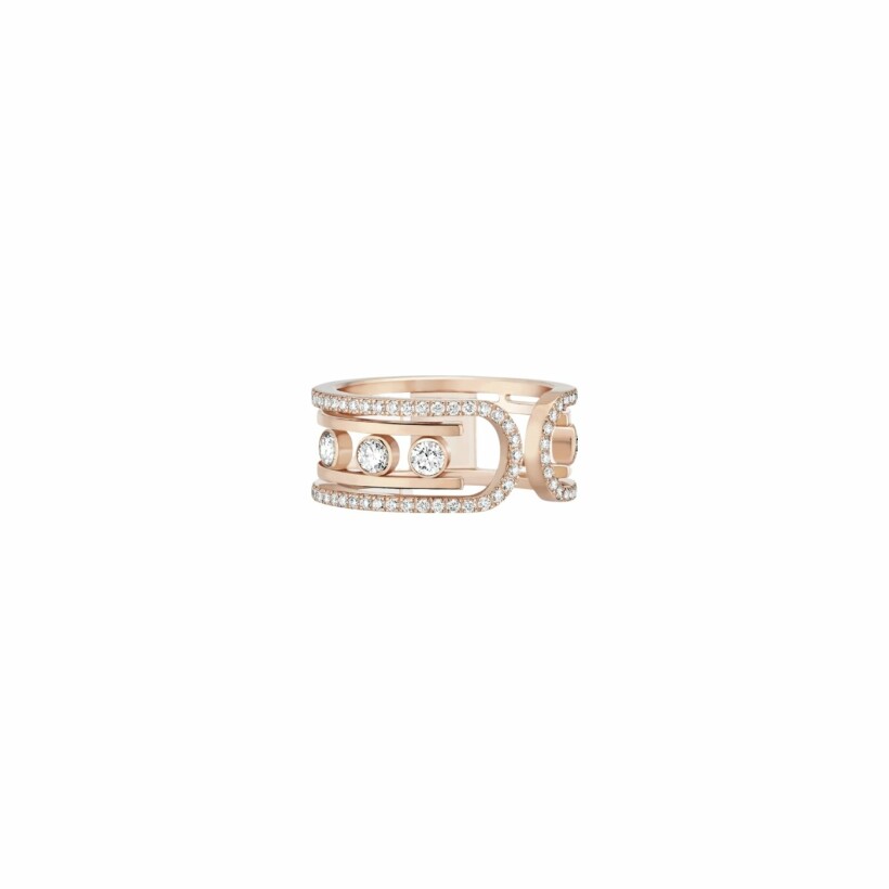 Messika Move 10th ring, pink gold, diamonds