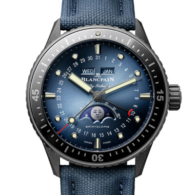 Montre Blancpain Fifty Fathoms Bathyscaphe Quantième Complet Phases de Lune