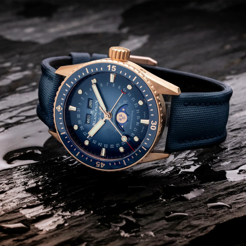 Montre Blancpain Fifty Fathoms Bathyscaphe Quantième Complet Phases de Lune