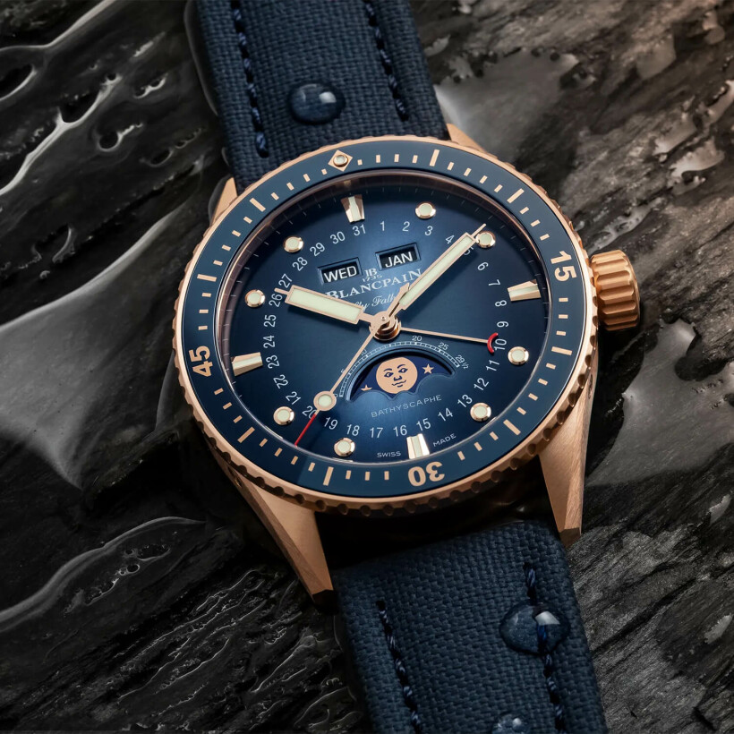 Montre Blancpain Fifty Fathoms Bathyscaphe Quantième Complet Phases de Lune