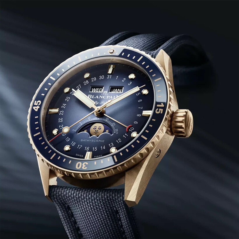 Montre Blancpain Fifty Fathoms Bathyscaphe Quantième Complet Phases de Lune