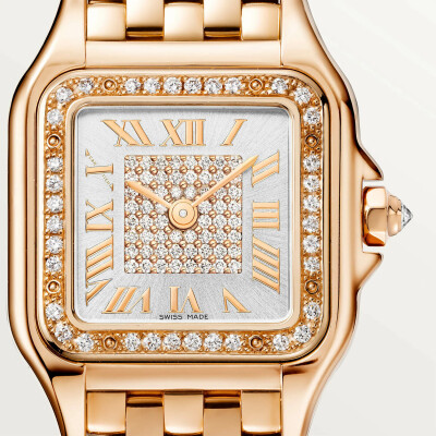 Panthère de Cartier watch Small model, quartz movement, rose gold, diamonds