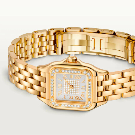 Montre Panthère de Cartier Petit modèle, mouvement quartz, or jaune, diamants