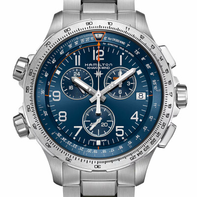 Montre Hamilton Khaki Aviation Khaki X-Wind GMT Chrono Quartz H77922141