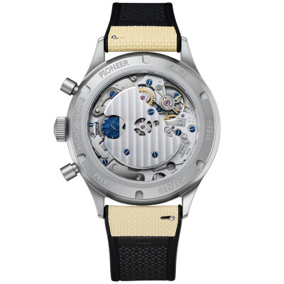 Montre Hanhart 1882 417 TI Desert Pilot, 42mm, bracelet caoutchouc sable, Édition Limitée