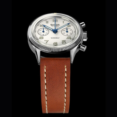 Montre Hanhart 1882 417 ES Moby Dick, 39mm, bracelet cuir marron clair M