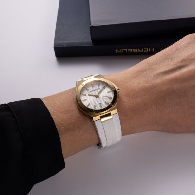Montre HERBELIN Cap Camarat Quartz PVD Or Jaune & Blanc 14545BT11N