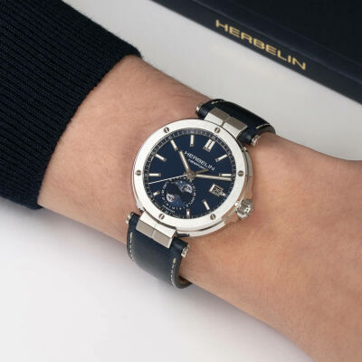 Montre HERBELIN Newport Automatique Phases de Lune 2889A15LBL