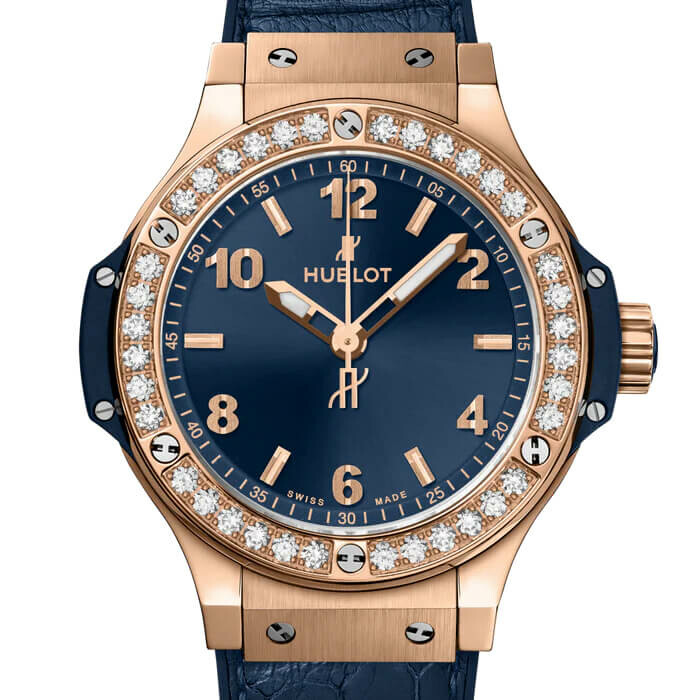 Montre Hublot Big Bang Gold Blue Diamonds 38mm