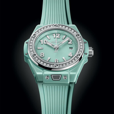 Hublot Big Bang One Click Mint Green Ceramic Diamonds watch