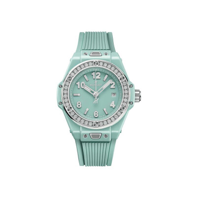Hublot Big Bang One Click Mint Green Ceramic Diamonds watch