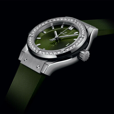 Hublot Classic Fusion Titanium Green Diamonds 38mm watch