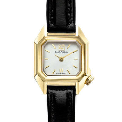 Montre MARCH LA.B MINI MANSART Electrique - Continental - Chevreau noir