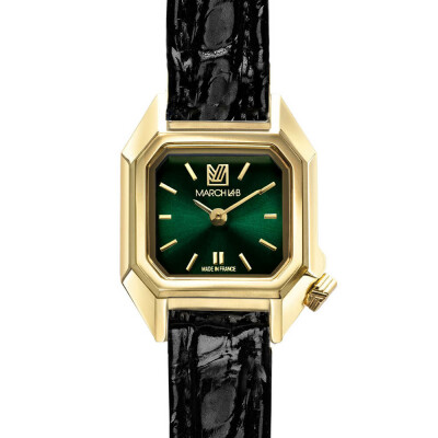 Montre MARCH LA.B MINI MANSART Electrique - Emerald - Alligator noir