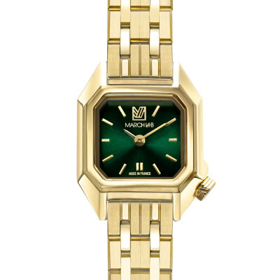 Montre MARCH LA.B MINI MANSART Electrique - Emerald - Acier doré