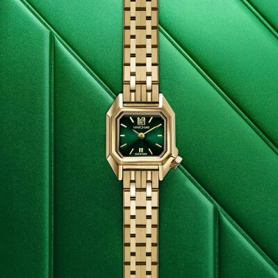 Montre MARCH LA.B MINI MANSART Electrique - Emerald - Acier doré