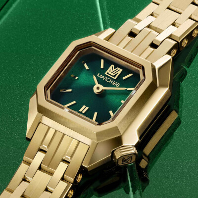 Montre MARCH LA.B MINI MANSART Electrique - Emerald - Acier doré