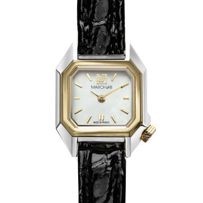 Montre MARCH LA.B MINI MANSART Electrique - Nacre - Alligator noir
