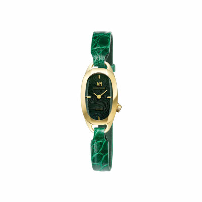 Montre MARCH LA.B OBLONGUE Electrique - Drapée Emerald - Alligator vert