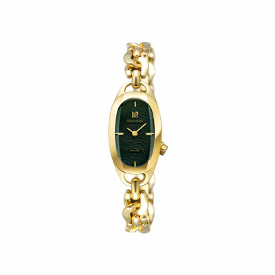 Montre MARCH LA.B OBLONGUE Electrique - Drapée Emerald - Gourmette Acier dorée