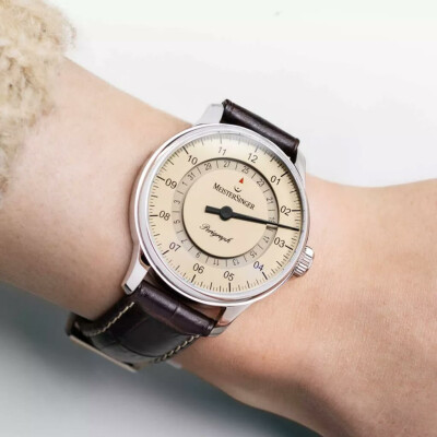 Montre MeisterSinger Perigraph 38mm - Ivoire