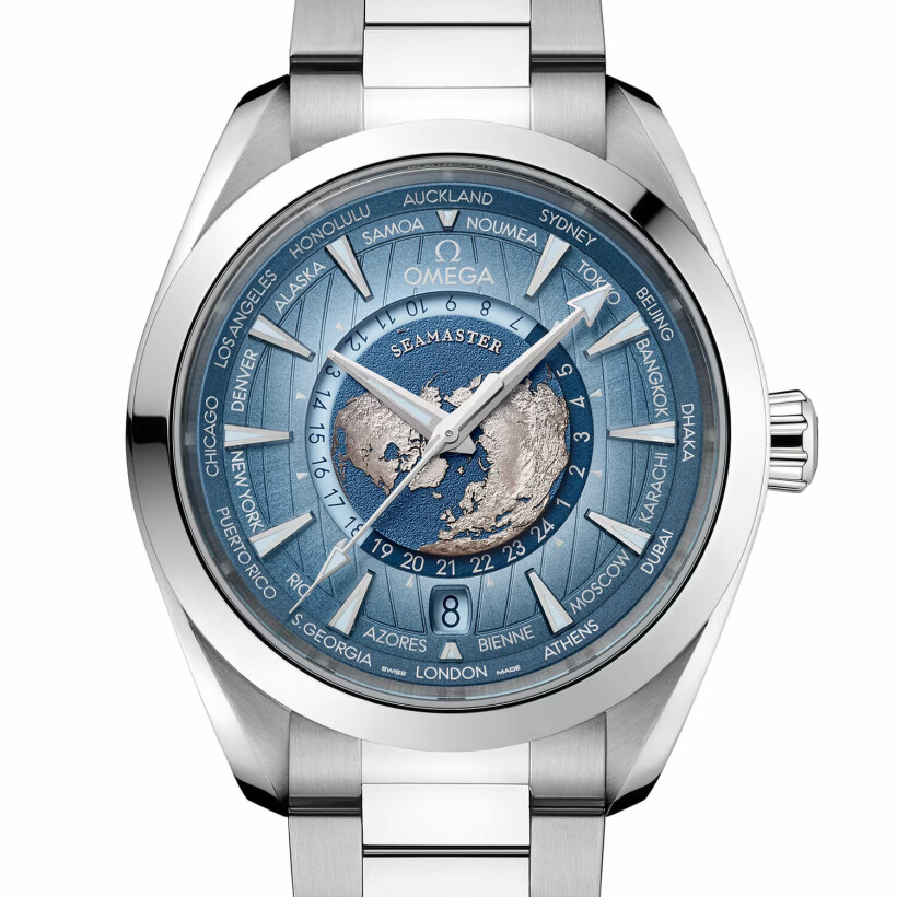 OMEGA Seamaster Aqua Terra 150M Co-Axial Master Chronometer GMT Worldtimer Summer Blue watch 43mm