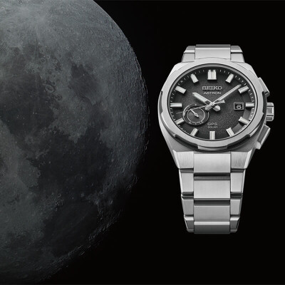 Montre Seiko Astron Quartz GPS Solaire cadran "Lune" SSJ025J1