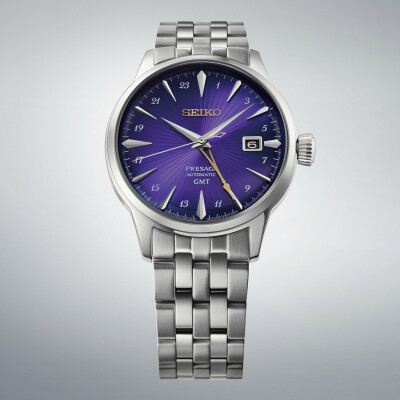 Montre Seiko Presage Cocktail GMT Edo Murasaki Édition Limitée 145ème anniversaire HCB006J1