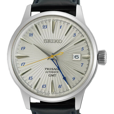 Montre Seiko Presage Silver Bullet Cocktail Time GMT SSK049J1