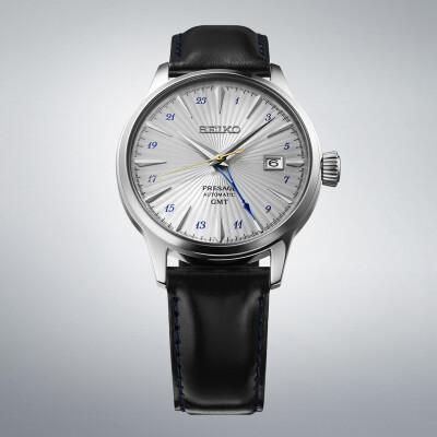 Montre Seiko Presage Silver Bullet Cocktail Time GMT SSK049J1
