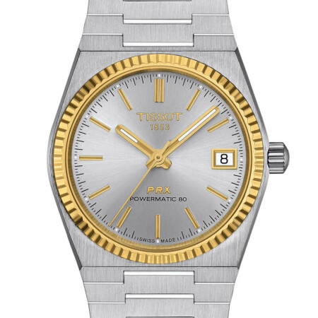 Montre Tissot T-Classic PRX Powermatic 80 Steel & 18K Gold Bezel