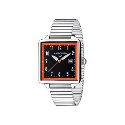 Montre Mauboussin Viril XXL orange, 43 maillons