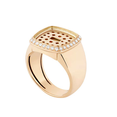 Monture de bague FRED Pain de Sucre Moyen Modèle en or jaune et diamants