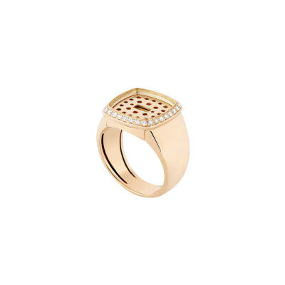 Monture de bague FRED Pain de Sucre Moyen Modèle en or jaune et diamants