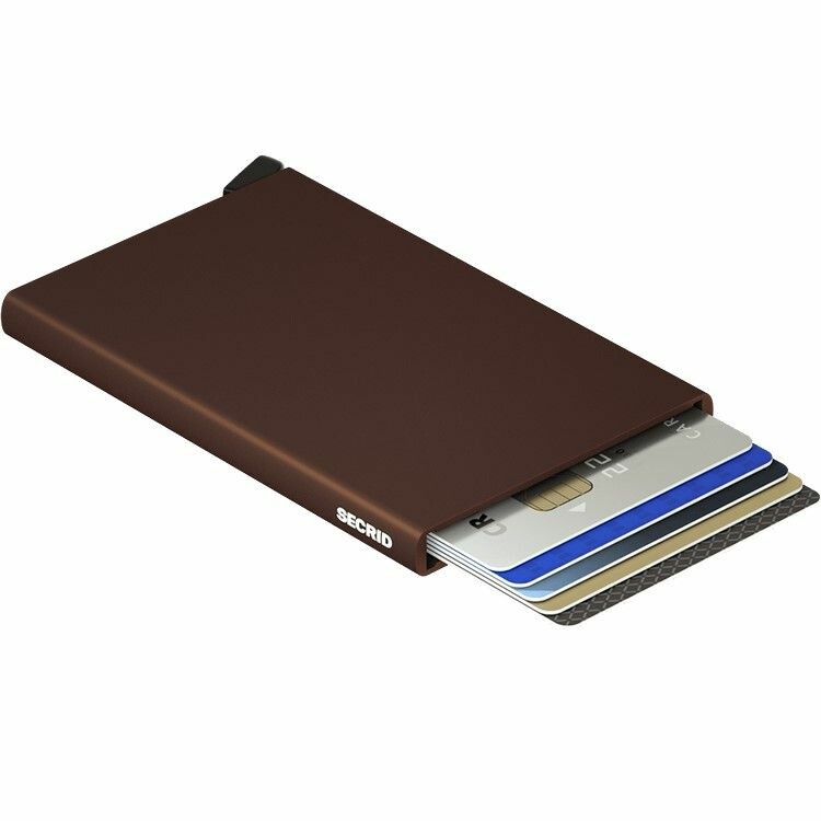 Porte-cartes Secrid Cardprotector C-Brown en aluminium marron