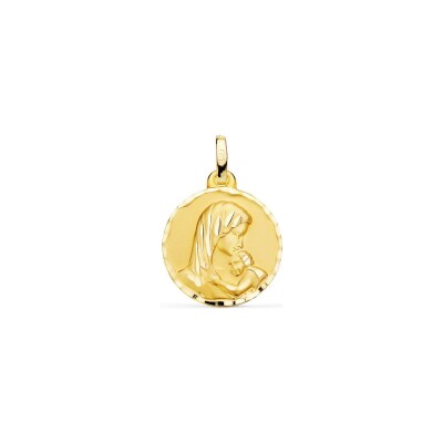 Médaille Vierge en or jaune, 18mm